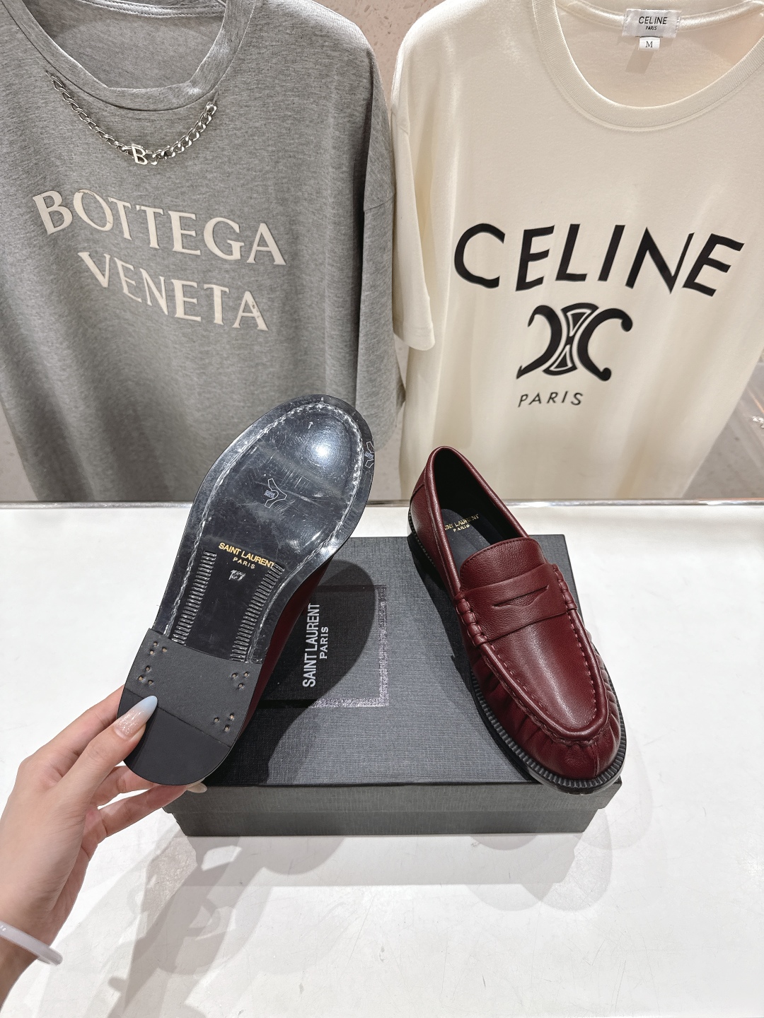 高版本出厂 SAINT LAURENT/圣罗兰YSL 25ss爆款平底玛丽珍一脚蹬乐福鞋，2025全新升