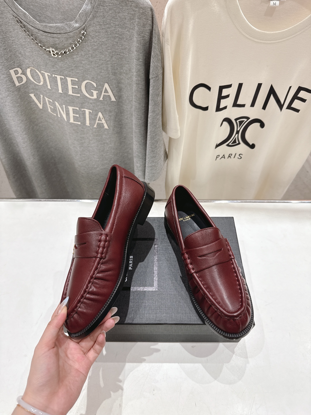 高版本出厂 SAINT LAURENT/圣罗兰YSL 25ss爆款平底玛丽珍一脚蹬乐福鞋，2025全新升
