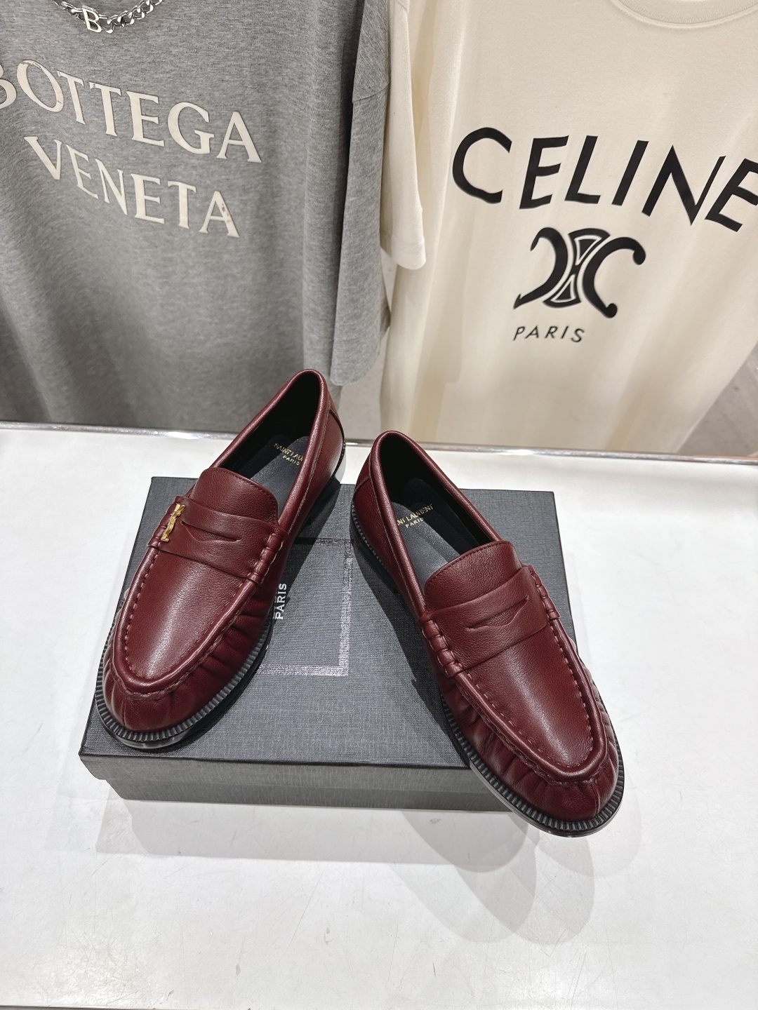 高版本出厂 SAINT LAURENT/圣罗兰YSL 25ss爆款平底玛丽珍一脚蹬乐福鞋，2025全新升