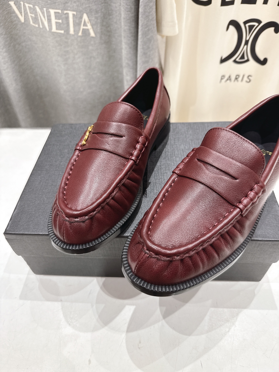 高版本出厂 SAINT LAURENT/圣罗兰YSL 25ss爆款平底玛丽珍一脚蹬乐福鞋，2025全新升