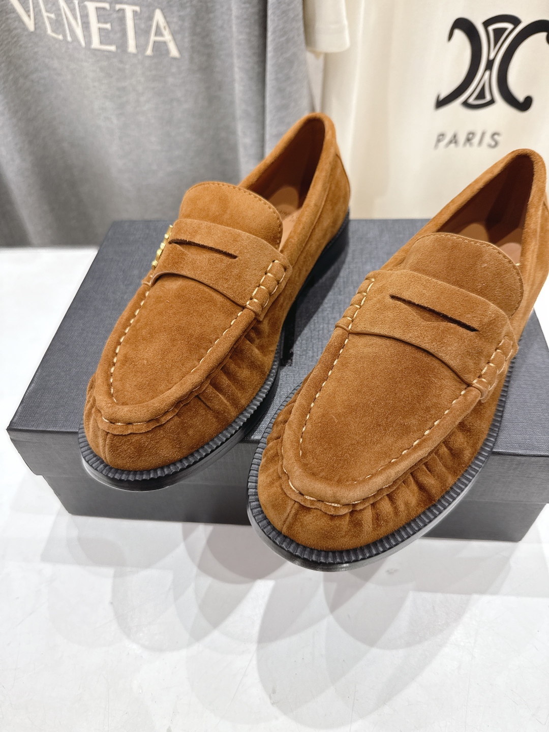 高版本出厂 SAINT LAURENT/圣罗兰YSL 25ss爆款平底玛丽珍一脚蹬乐福鞋，2025全新升