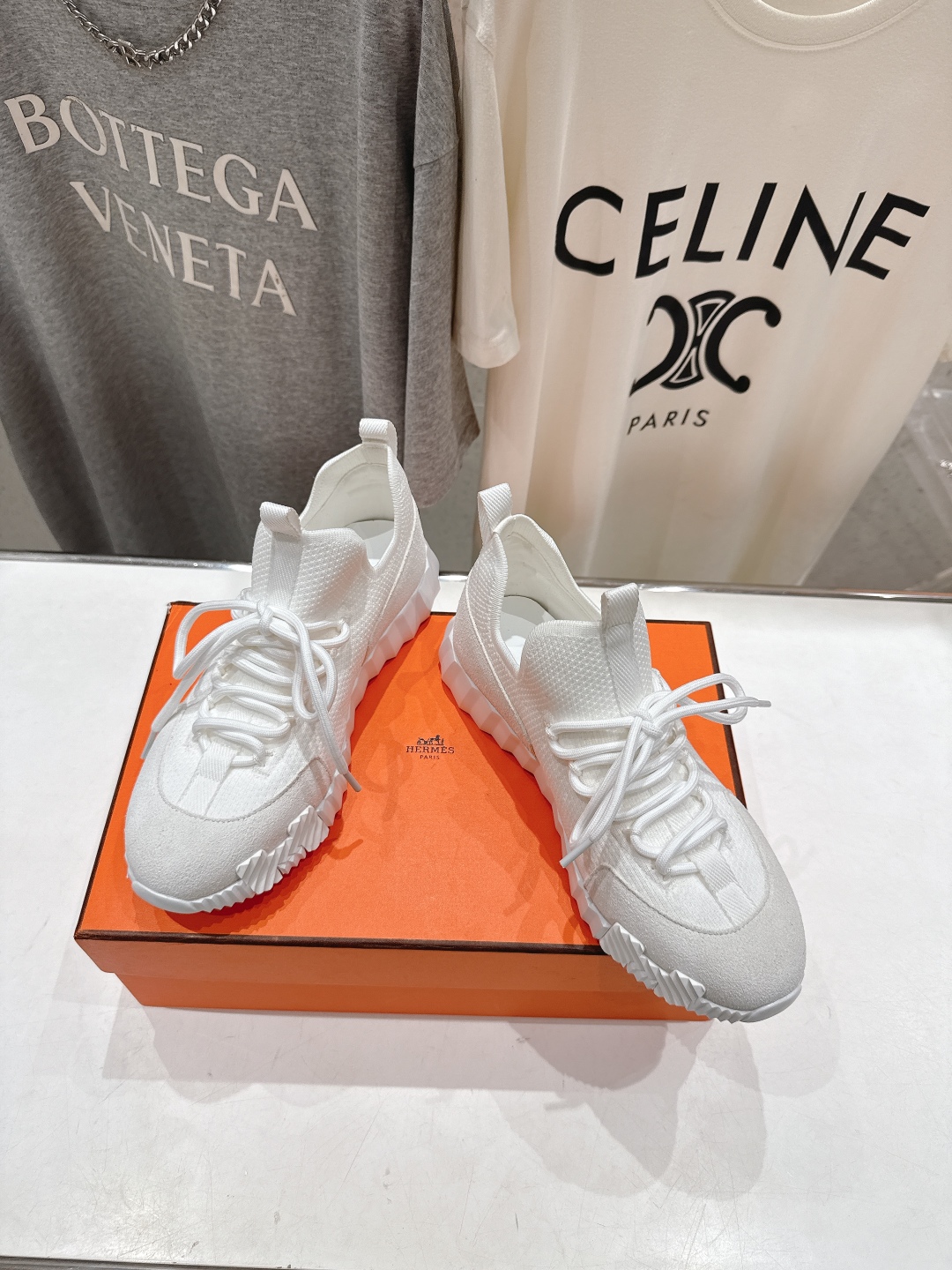 高版本出厂 男码+10 情侣款 Hermes/爱马仕H家25ss新款情侣网面运动休闲鞋跑步鞋经典运动风格