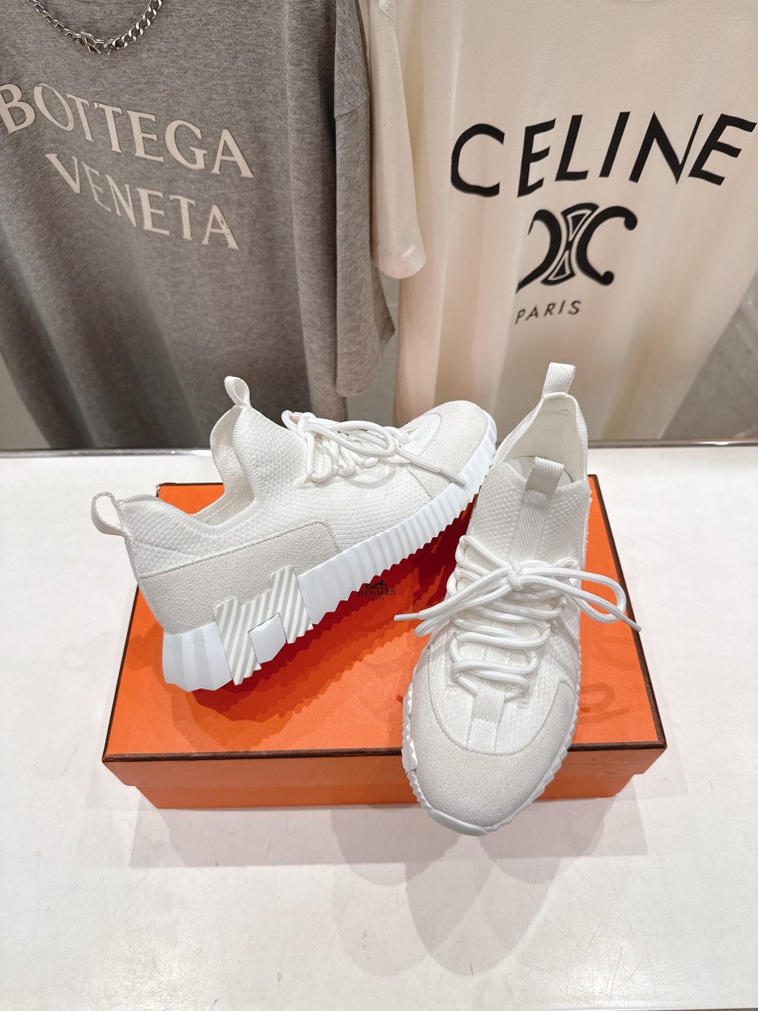 高版本出厂 男码+10 情侣款 Hermes/爱马仕H家25ss新款情侣网面运动休闲鞋跑步鞋经典运动风格