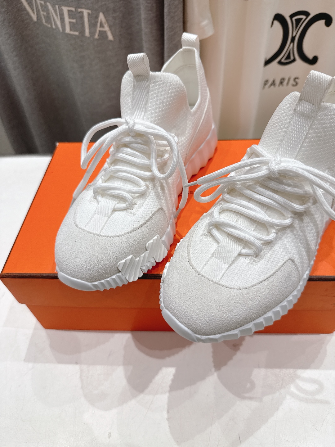 高版本出厂 男码+10 情侣款 Hermes/爱马仕H家25ss新款情侣网面运动休闲鞋跑步鞋经典运动风格
