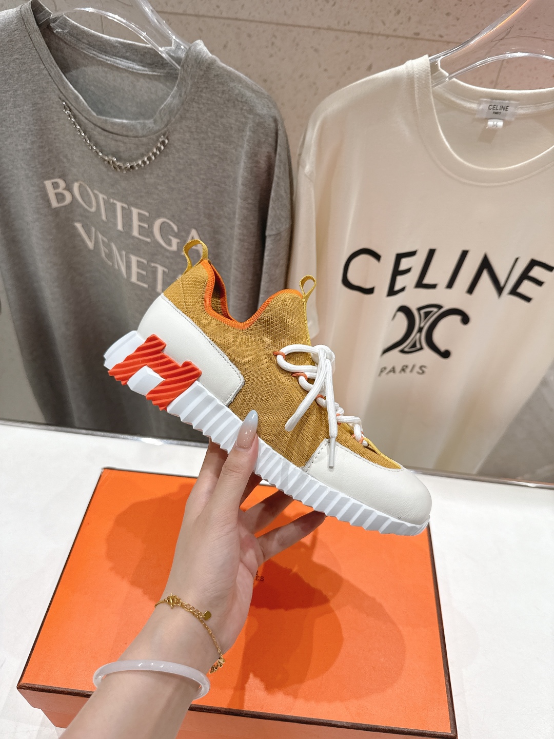 高版本出厂 男码+10 情侣款 Hermes/爱马仕H家25ss新款情侣网面运动休闲鞋跑步鞋经典运动风格