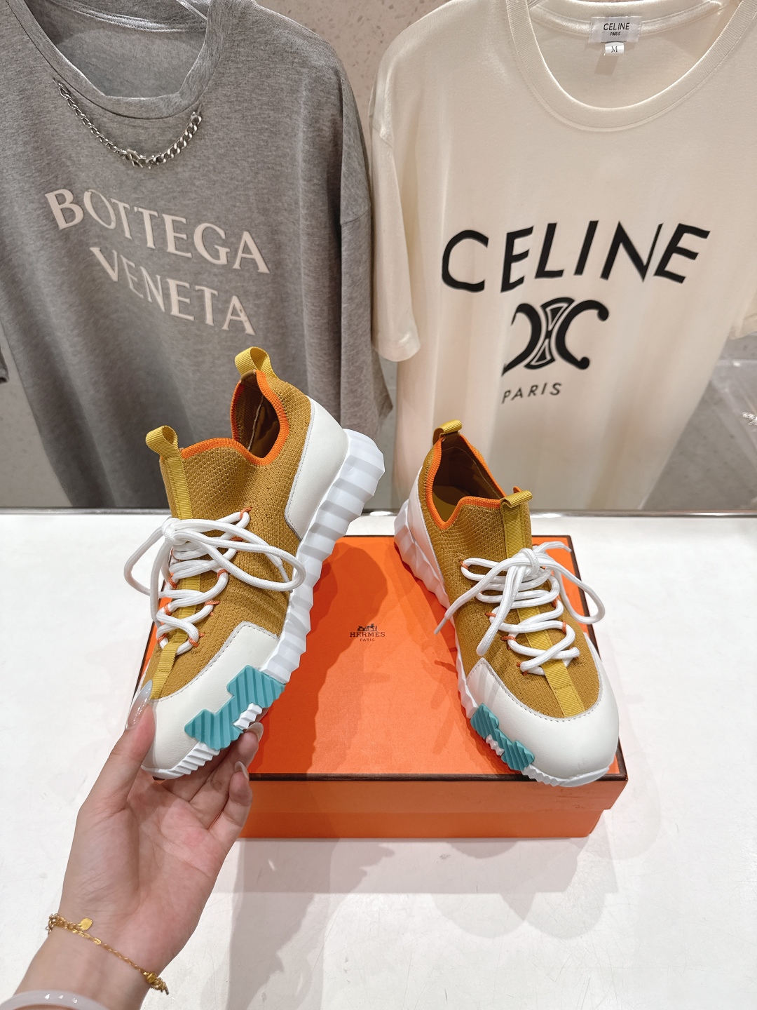 高版本出厂 男码+10 情侣款 Hermes/爱马仕H家25ss新款情侣网面运动休闲鞋跑步鞋经典运动风格