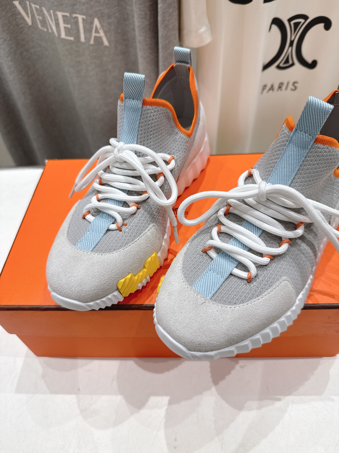 高版本出厂 男码+10 情侣款 Hermes/爱马仕H家25ss新款情侣网面运动休闲鞋跑步鞋经典运动风格
