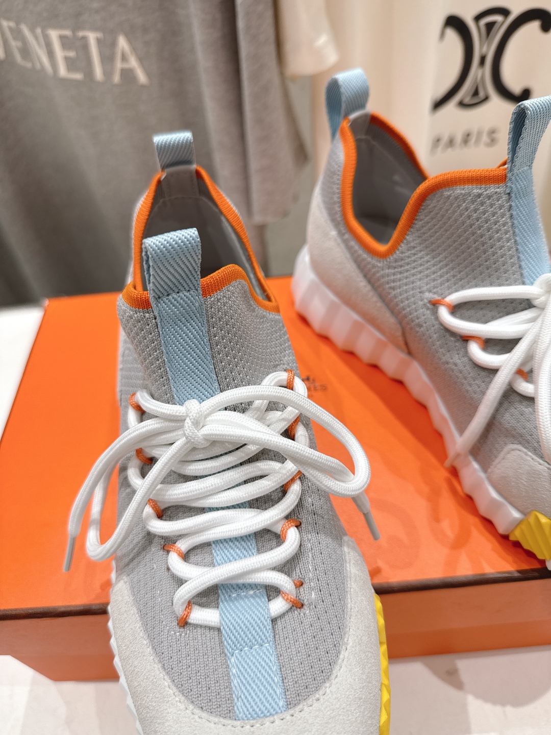 高版本出厂 男码+10 情侣款 Hermes/爱马仕H家25ss新款情侣网面运动休闲鞋跑步鞋经典运动风格