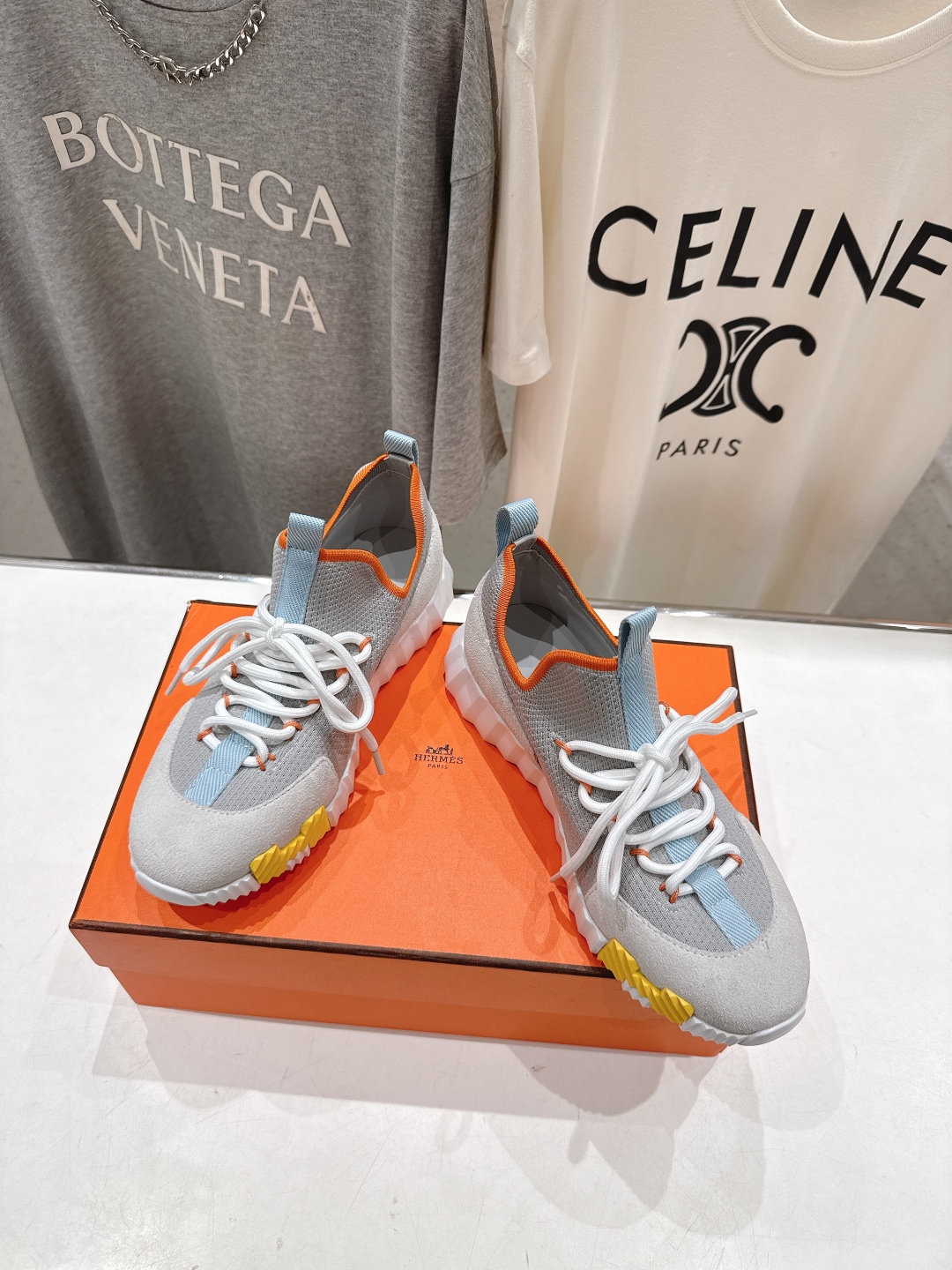 高版本出厂 男码+10 情侣款 Hermes/爱马仕H家25ss新款情侣网面运动休闲鞋跑步鞋经典运动风格