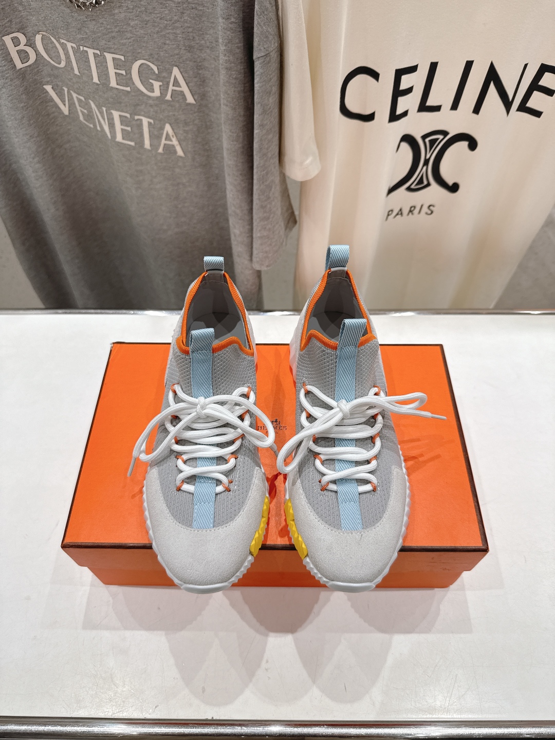 高版本出厂 男码+10 情侣款 Hermes/爱马仕H家25ss新款情侣网面运动休闲鞋跑步鞋经典运动风格
