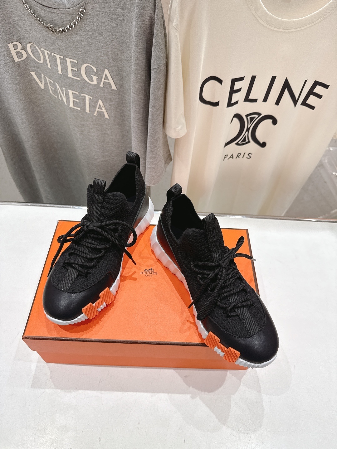 高版本出厂 男码+10 情侣款 Hermes/爱马仕H家25ss新款情侣网面运动休闲鞋跑步鞋经典运动风格
