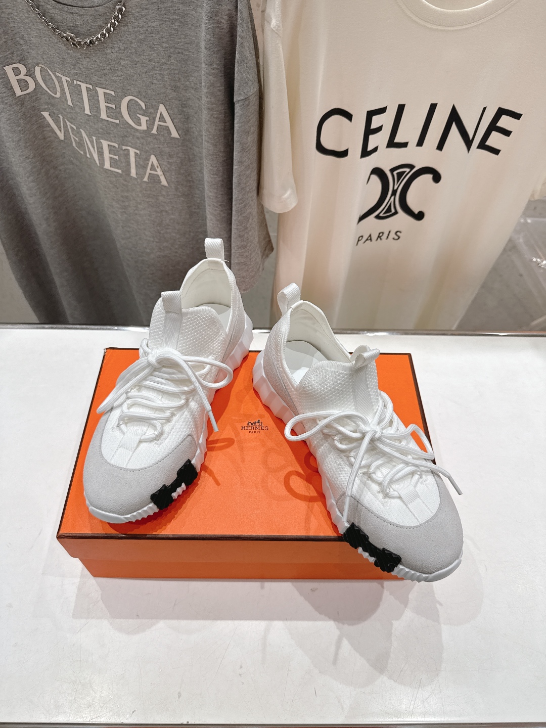 高版本出厂 男码+10 情侣款 Hermes/爱马仕H家25ss新款情侣网面运动休闲鞋跑步鞋经典运动风格