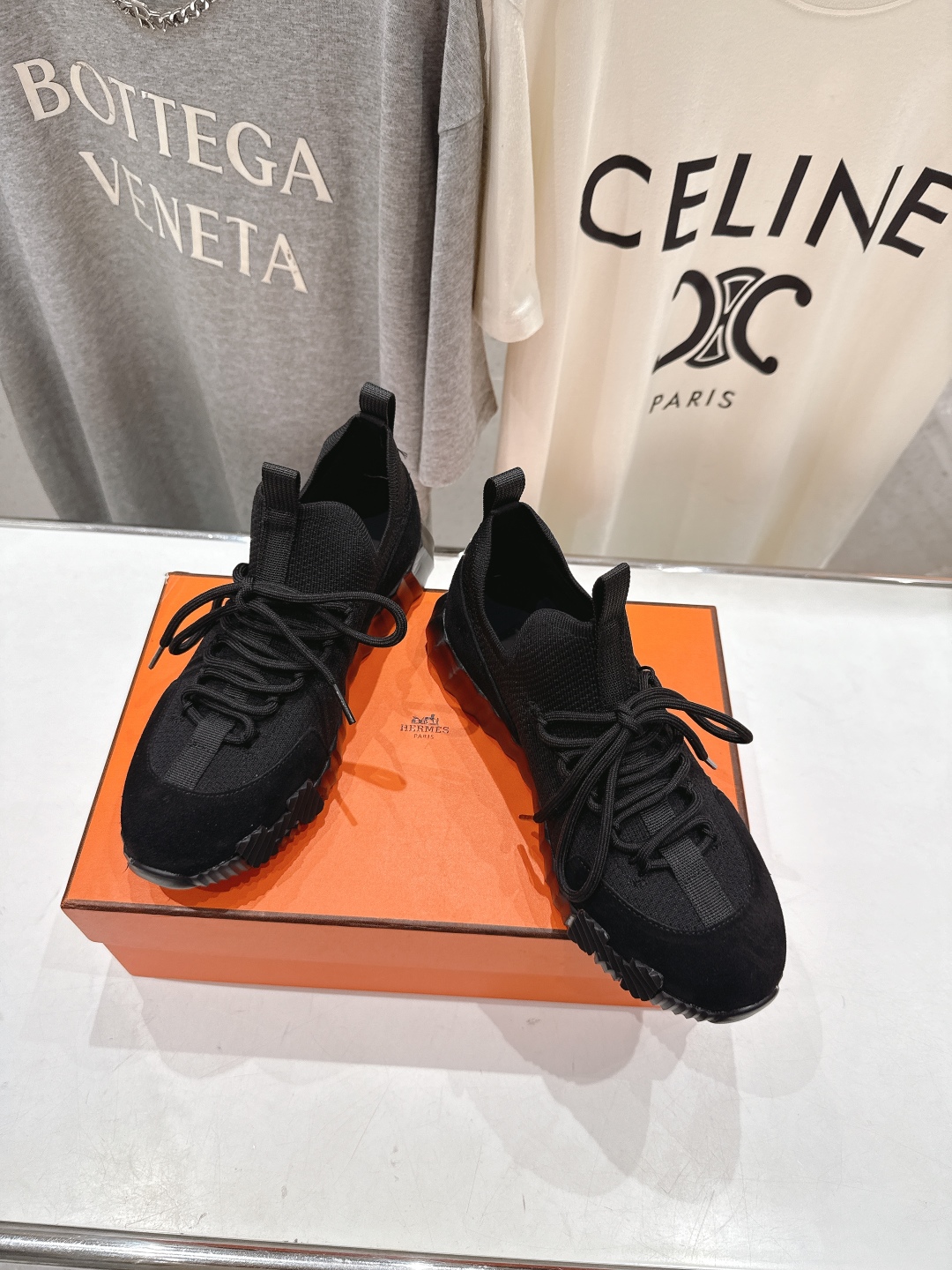 高版本出厂 男码+10 情侣款 Hermes/爱马仕H家25ss新款情侣网面运动休闲鞋跑步鞋经典运动风格