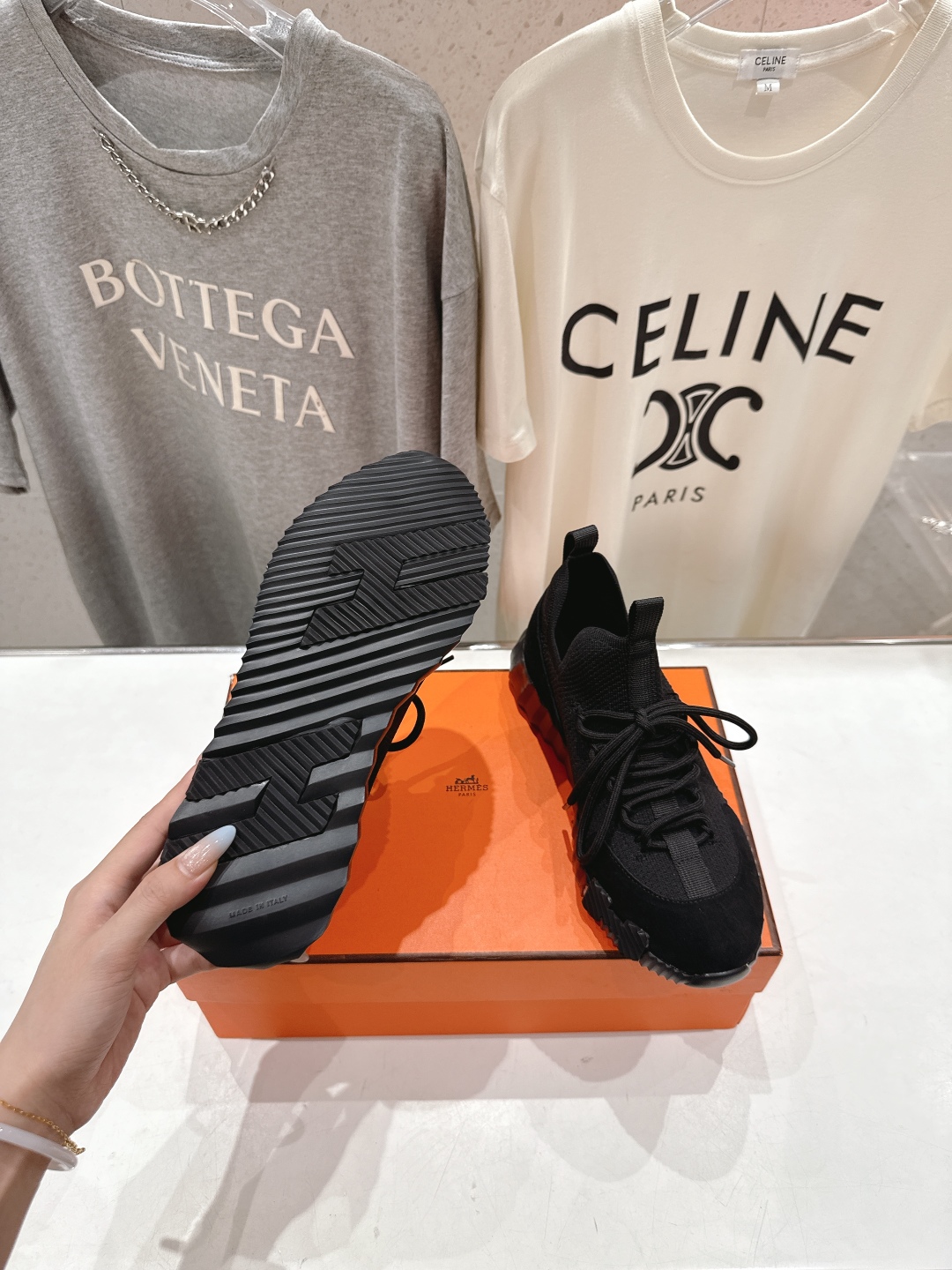 高版本出厂 男码+10 情侣款 Hermes/爱马仕H家25ss新款情侣网面运动休闲鞋跑步鞋经典运动风格