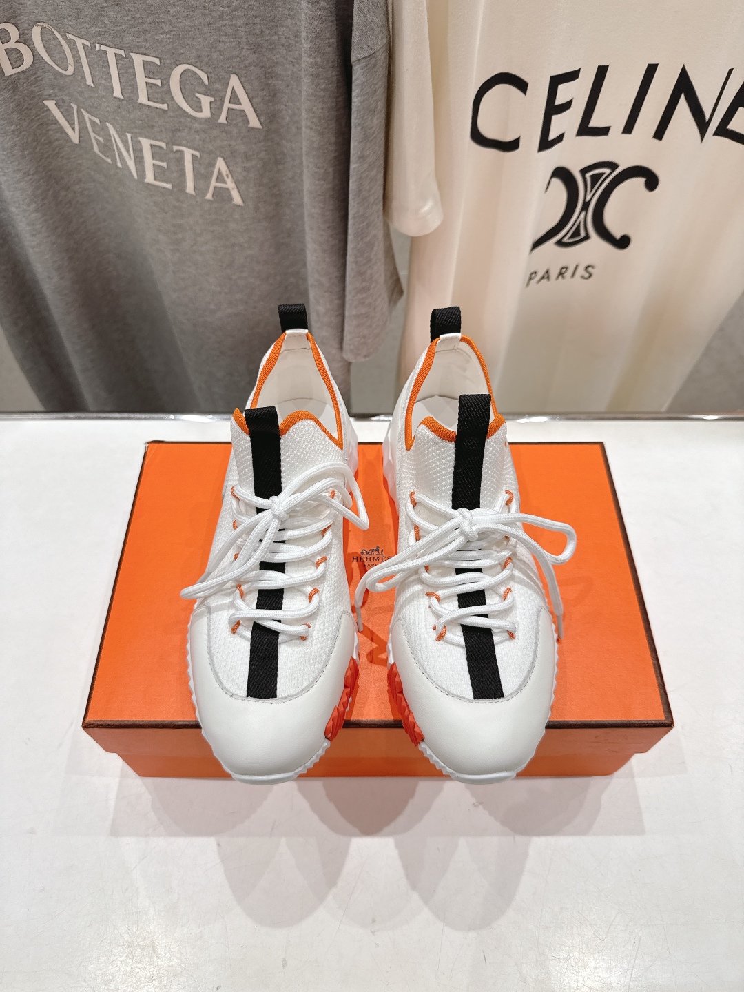 高版本出厂 男码+10 情侣款 Hermes/爱马仕H家25ss新款情侣网面运动休闲鞋跑步鞋经典运动风格