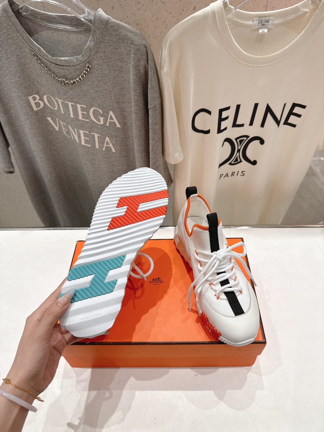 高版本出厂 男码+10 情侣款 Hermes/爱马仕H家25ss新款情侣网面运动休闲鞋跑步鞋经典运动风格
