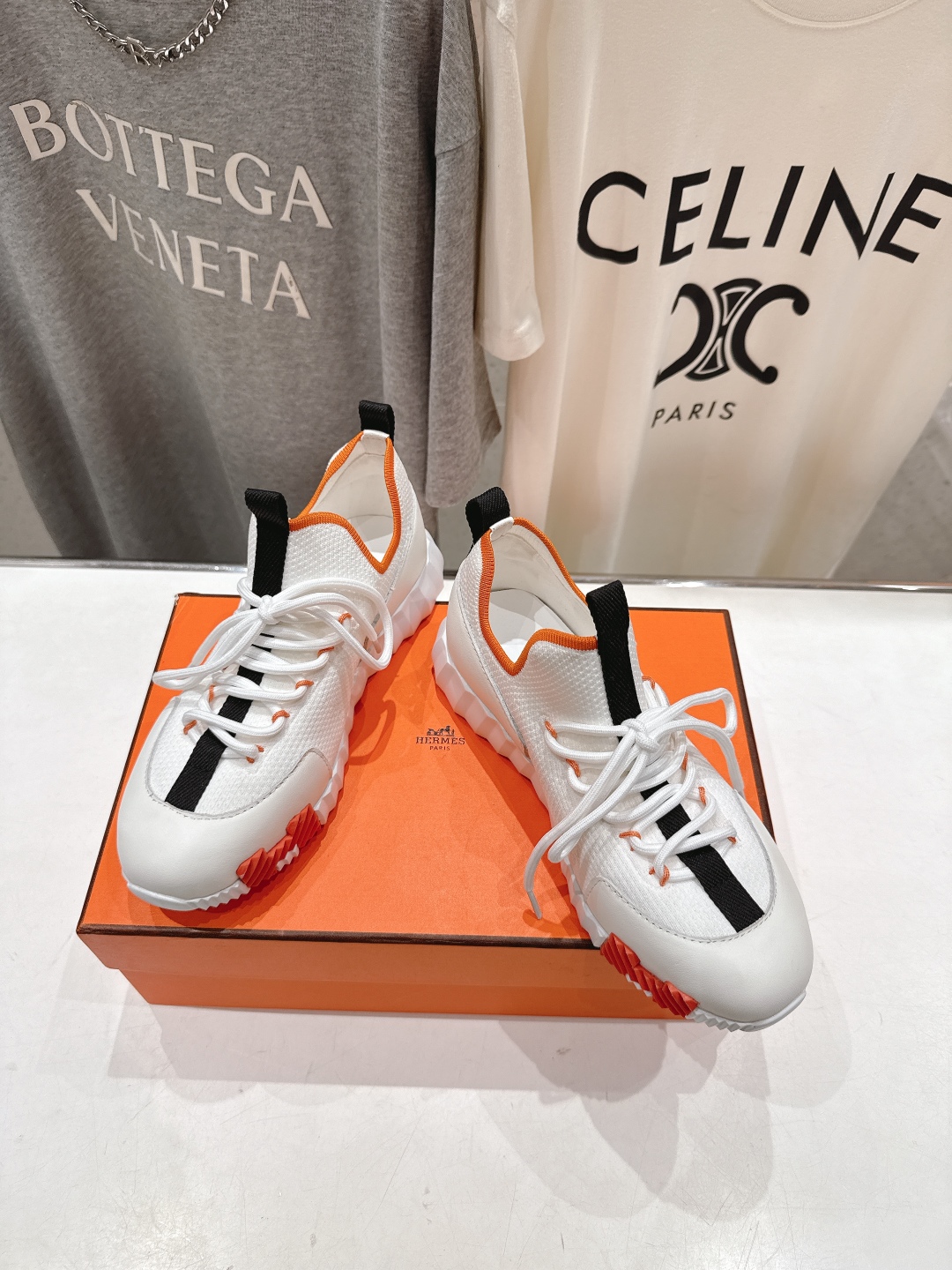 高版本出厂 男码+10 情侣款 Hermes/爱马仕H家25ss新款情侣网面运动休闲鞋跑步鞋经典运动风格