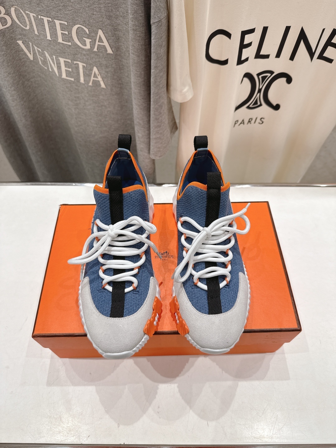 高版本出厂 男码+10 情侣款 Hermes/爱马仕H家25ss新款情侣网面运动休闲鞋跑步鞋经典运动风格