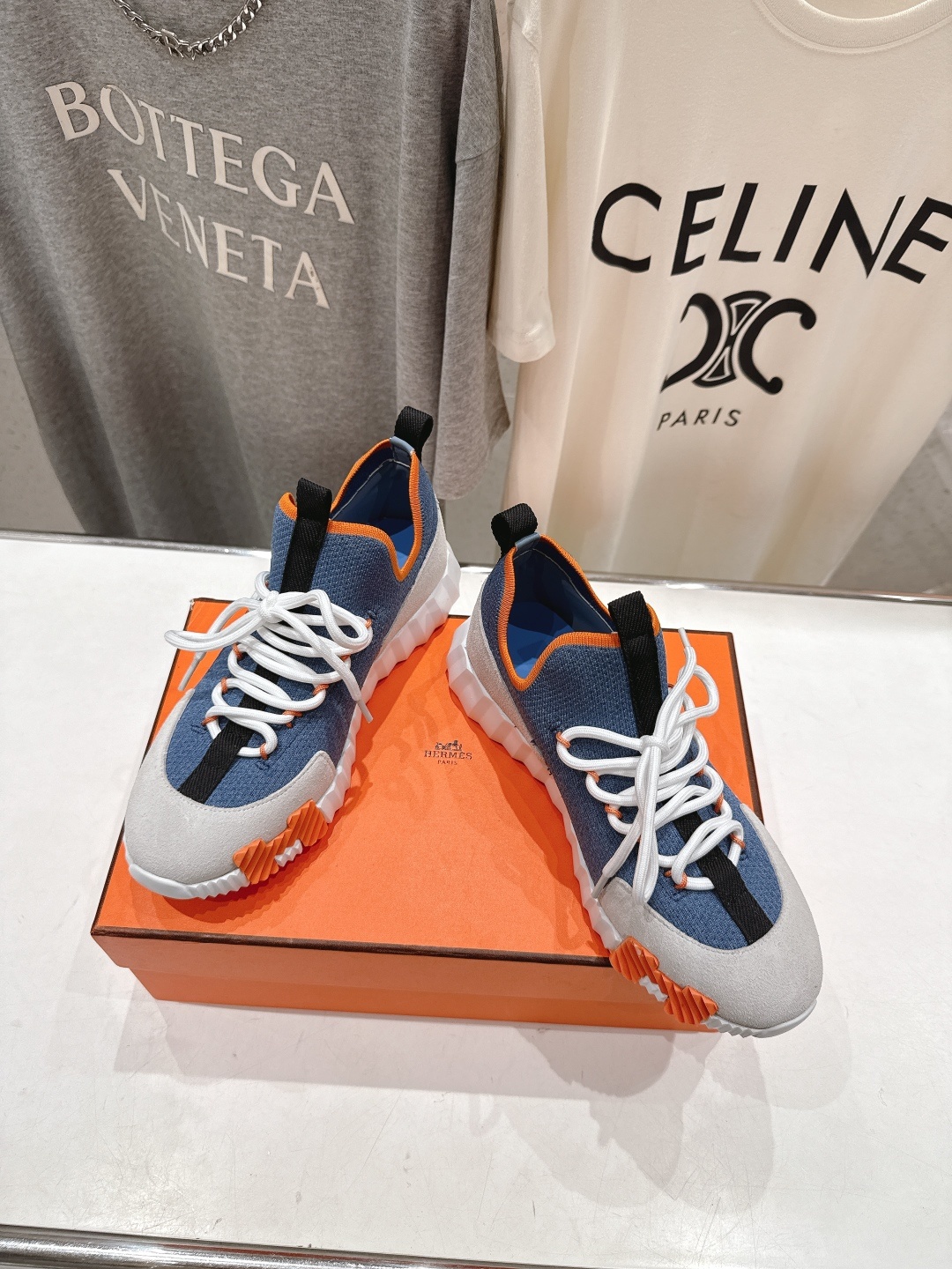 高版本出厂 男码+10 情侣款 Hermes/爱马仕H家25ss新款情侣网面运动休闲鞋跑步鞋经典运动风格