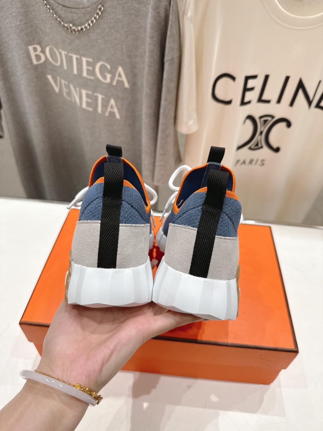 高版本出厂 男码+10 情侣款 Hermes/爱马仕H家25ss新款情侣网面运动休闲鞋跑步鞋经典运动风格