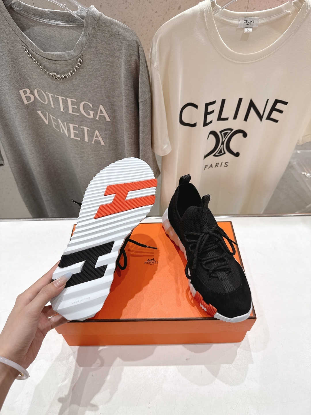 高版本出厂 男码+10 情侣款 Hermes/爱马仕H家25ss新款情侣网面运动休闲鞋跑步鞋经典运动风格