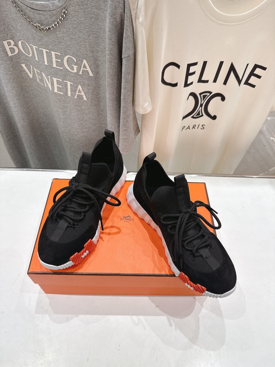 高版本出厂 男码+10 情侣款 Hermes/爱马仕H家25ss新款情侣网面运动休闲鞋跑步鞋经典运动风格