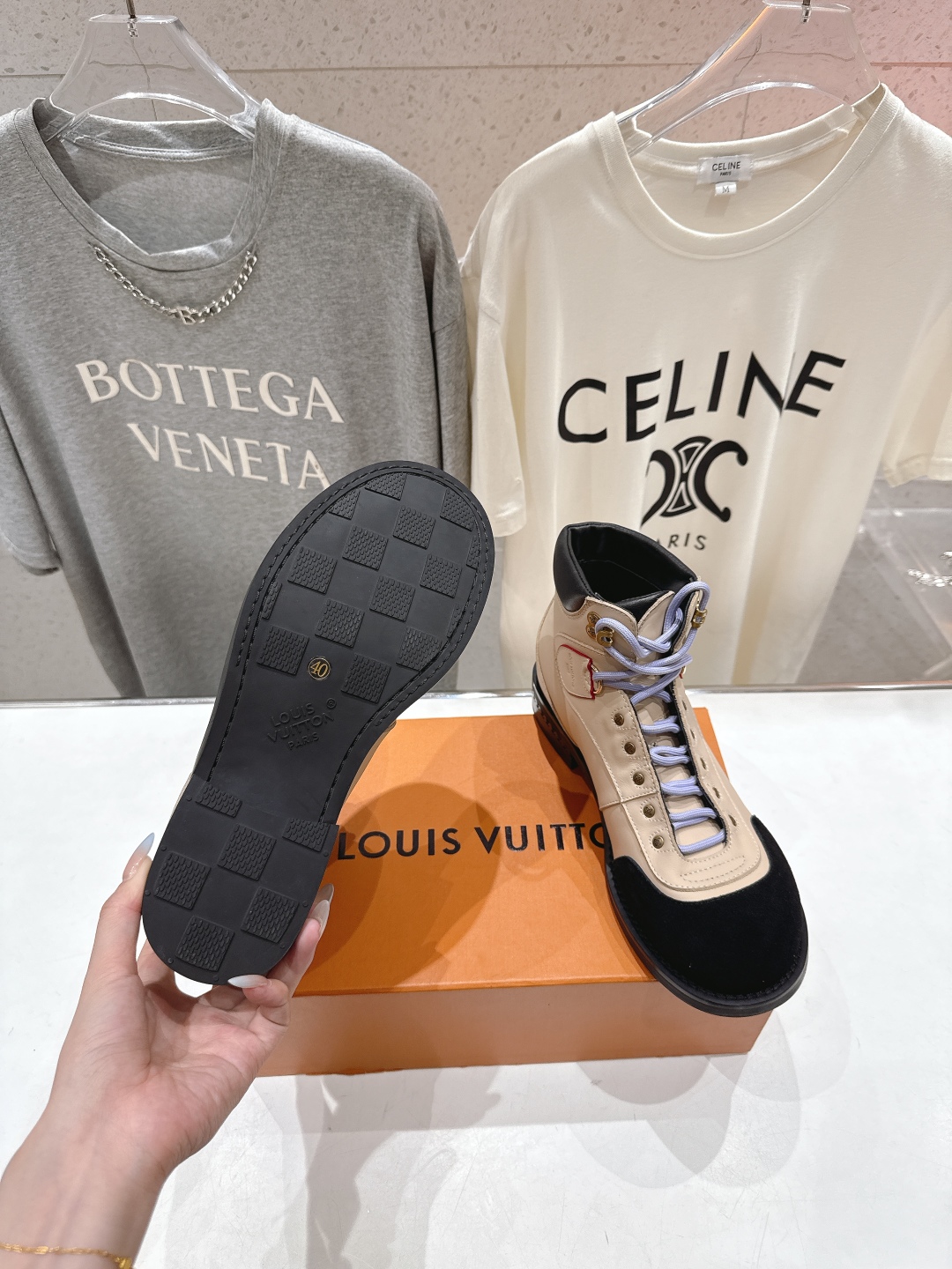 高版本出厂 只有男码 LOUIS VUITTON ss25 LV驴牌新款厚底系带大头鞋男士休闲鞋高帮小短