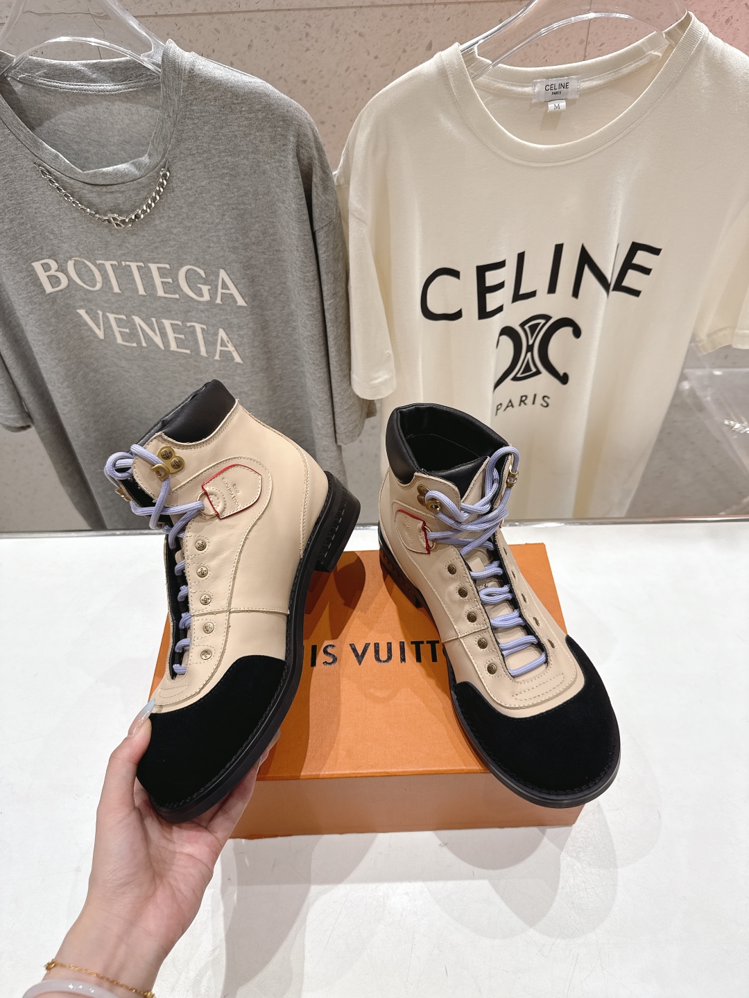 高版本出厂 只有男码 LOUIS VUITTON ss25 LV驴牌新款厚底系带大头鞋男士休闲鞋高帮小短