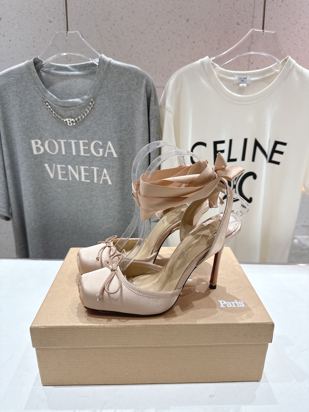 高版本出厂 Christian Loubotti CL红底鞋F030 2025ss新款绑带仙女风高跟鞋C
