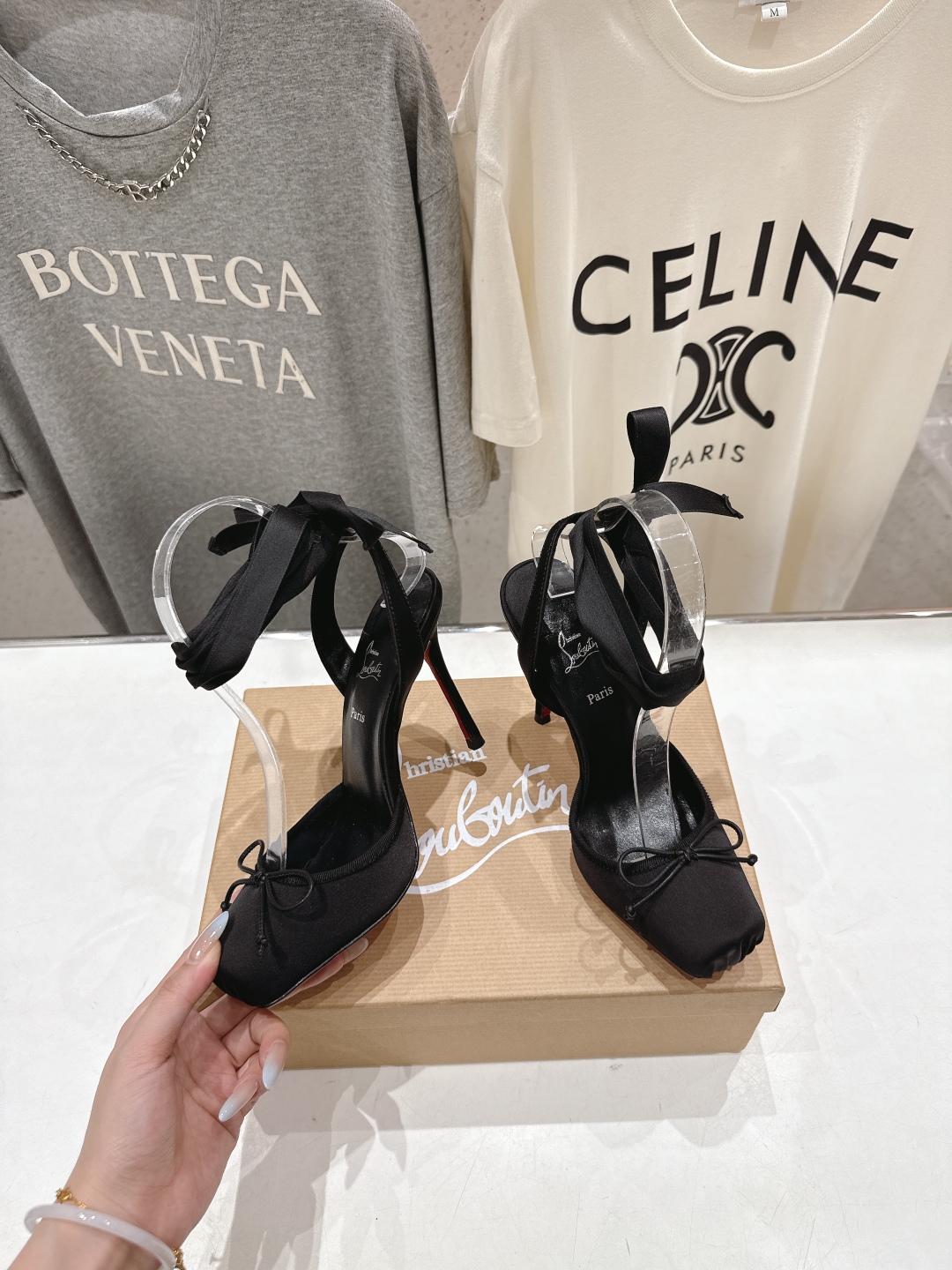 高版本出厂 Christian Loubotti CL红底鞋F030 2025ss新款绑带仙女风高跟鞋C