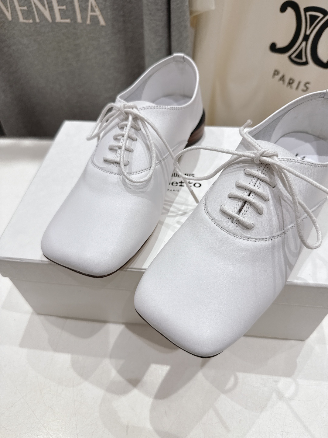 高版本出厂 ACQUEMUS x Repetto F012 2025ss全新联名款系带方头休闲鞋小皮鞋单
