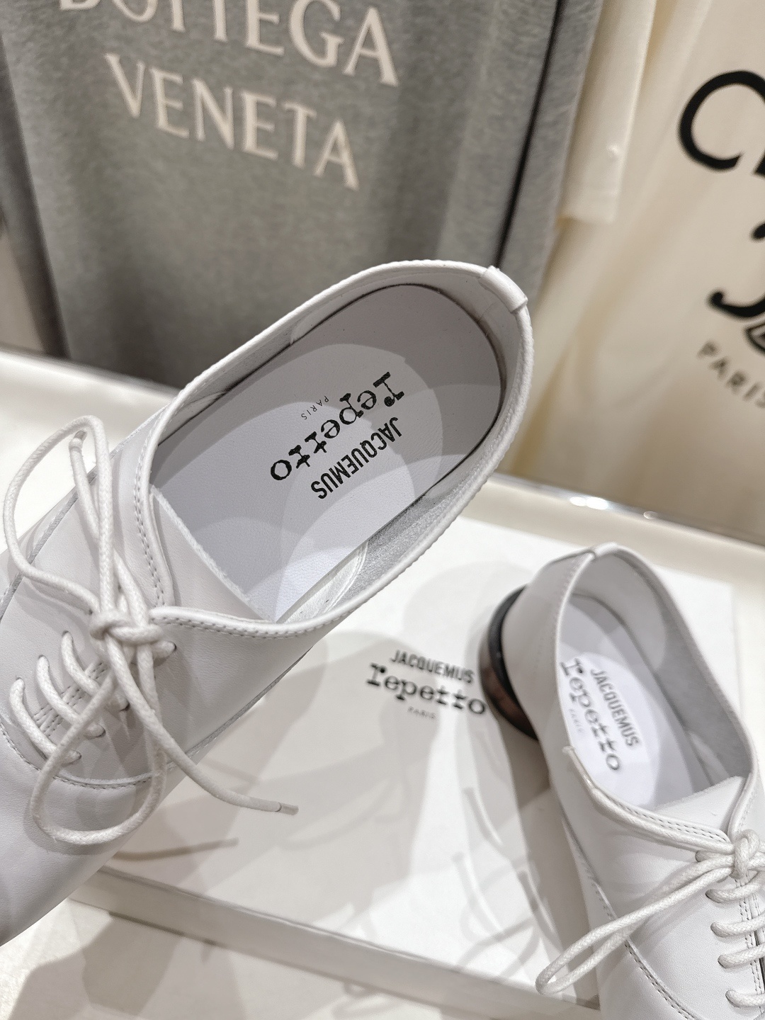 高版本出厂 ACQUEMUS x Repetto F012 2025ss全新联名款系带方头休闲鞋小皮鞋单