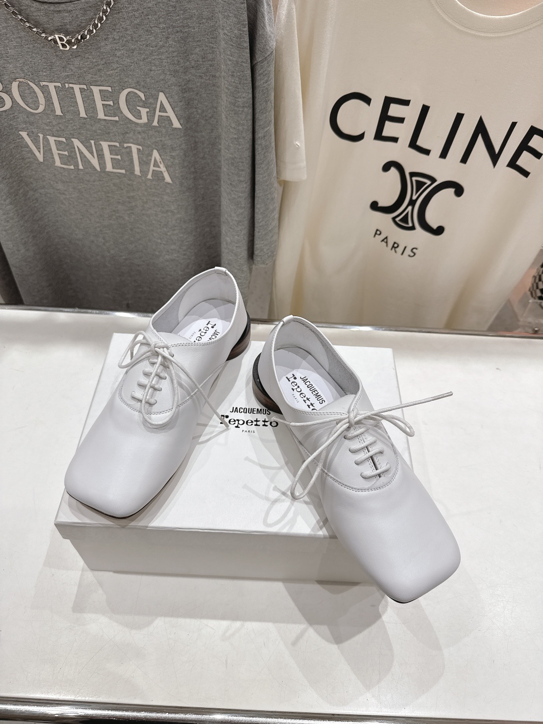 高版本出厂 ACQUEMUS x Repetto F012 2025ss全新联名款系带方头休闲鞋小皮鞋单