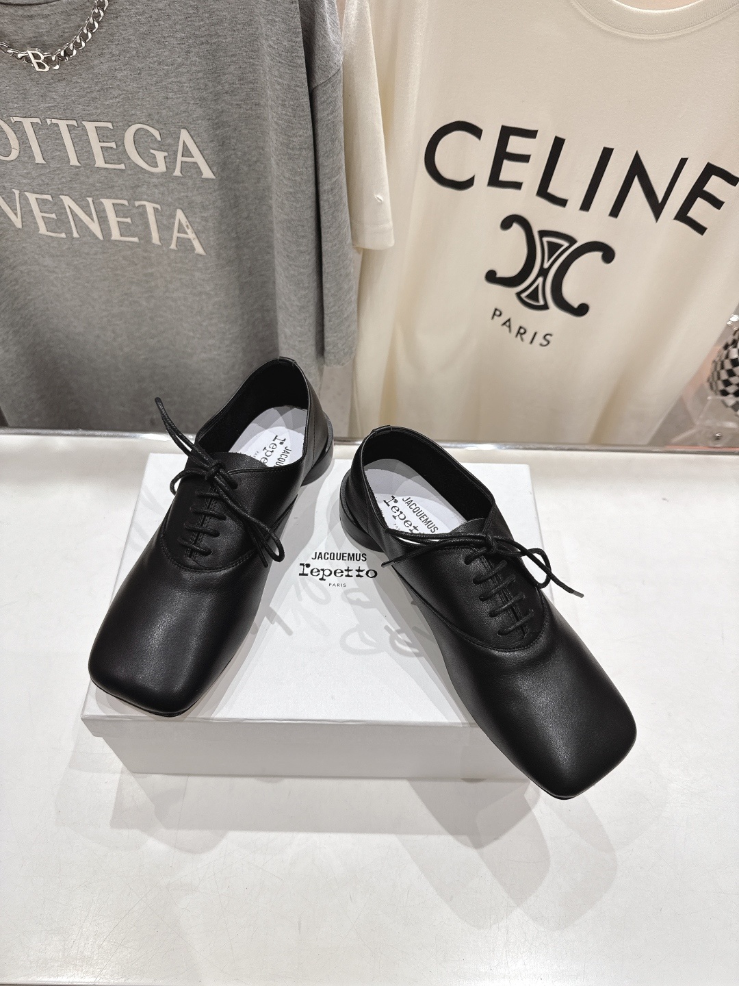 高版本出厂 ACQUEMUS x Repetto F012 2025ss全新联名款系带方头休闲鞋小皮鞋单