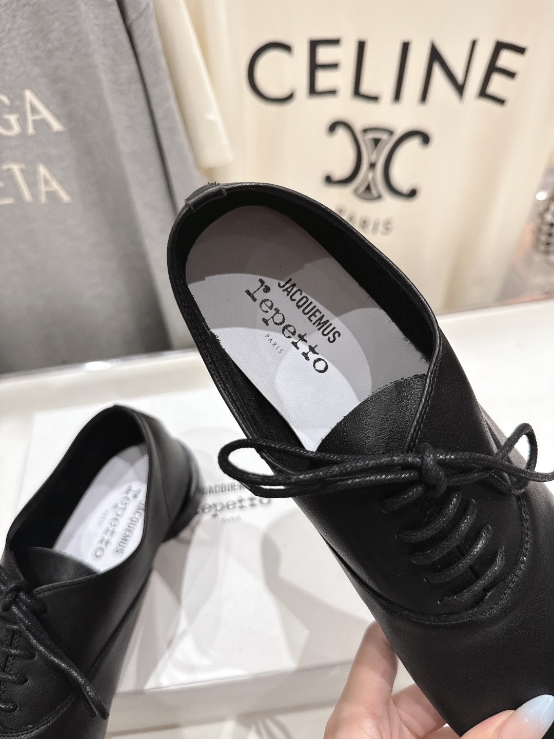 高版本出厂 ACQUEMUS x Repetto F012 2025ss全新联名款系带方头休闲鞋小皮鞋单