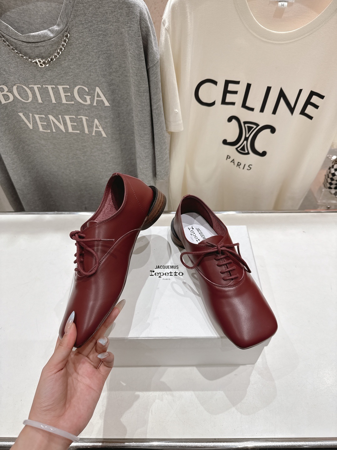高版本出厂 ACQUEMUS x Repetto F012 2025ss全新联名款系带方头休闲鞋小皮鞋单
