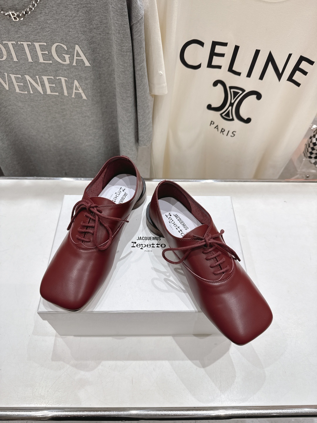 高版本出厂 ACQUEMUS x Repetto F012 2025ss全新联名款系带方头休闲鞋小皮鞋单