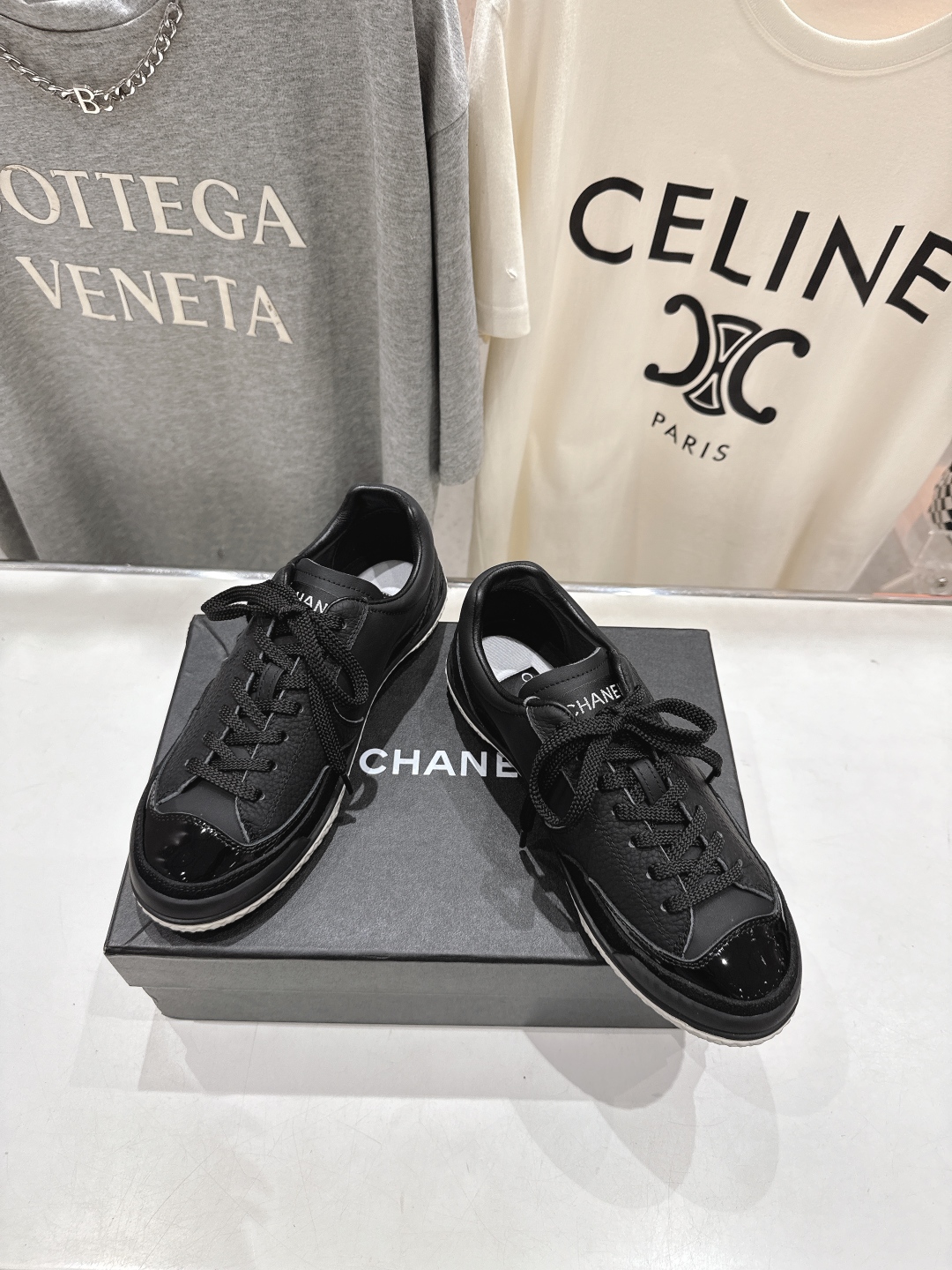 高版本出厂 Chanel*小香F015 2025ss新款系带熊猫鞋休闲鞋小白鞋运动鞋饼干鞋顶级版本～原版