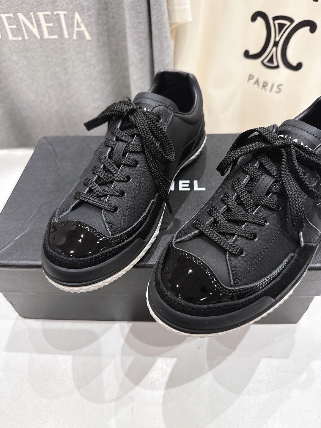 高版本出厂 Chanel*小香F015 2025ss新款系带熊猫鞋休闲鞋小白鞋运动鞋饼干鞋顶级版本～原版