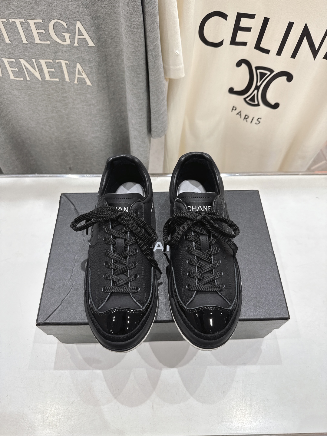 高版本出厂 Chanel*小香F015 2025ss新款系带熊猫鞋休闲鞋小白鞋运动鞋饼干鞋顶级版本～原版