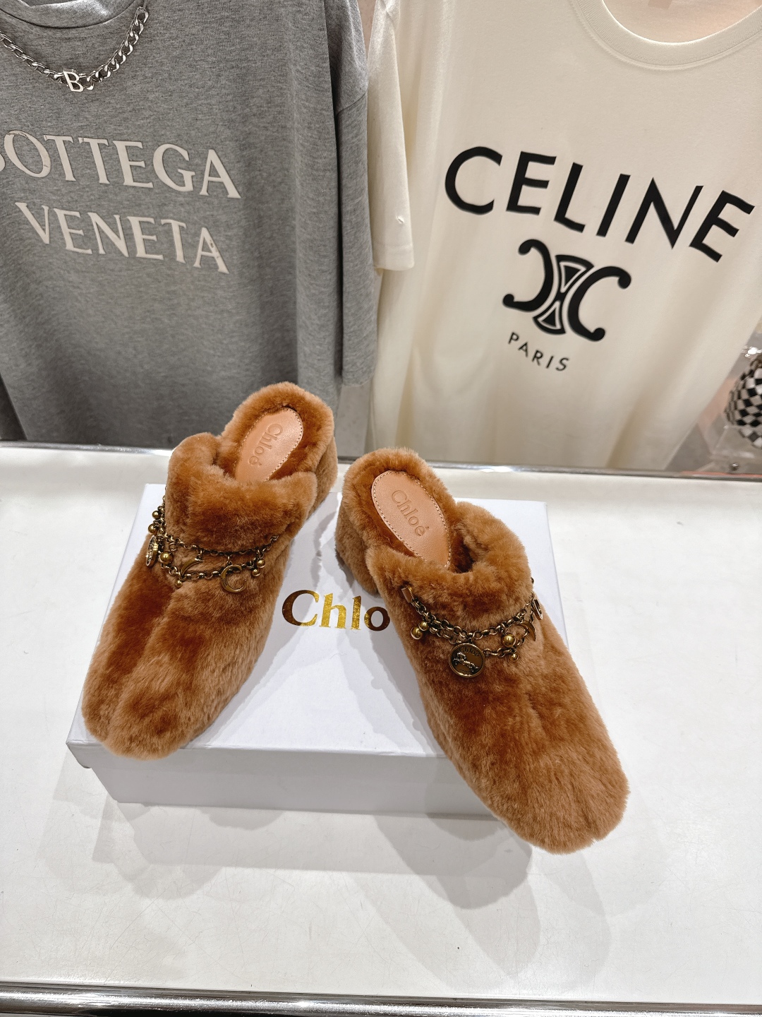高版本出厂 Chloe 克洛伊F013 2025ss蔻依新款高跟居家毛毛拖鞋闪亮登场！简直是时尚感与舒适