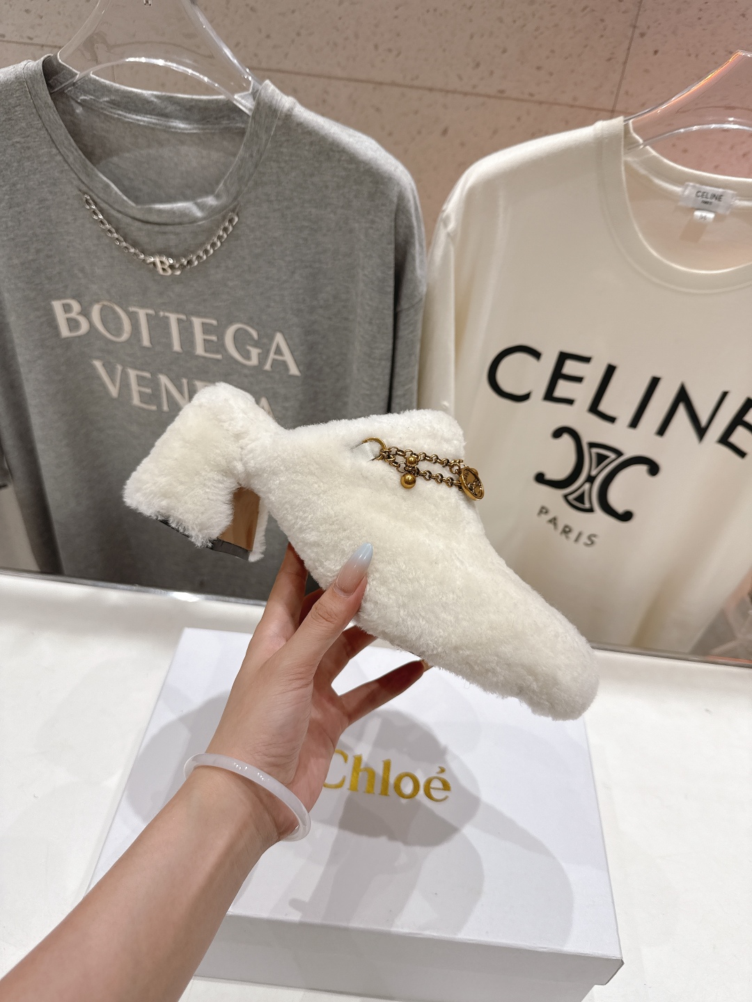高版本出厂 Chloe 克洛伊F013 2025ss蔻依新款高跟居家毛毛拖鞋闪亮登场！简直是时尚感与舒适