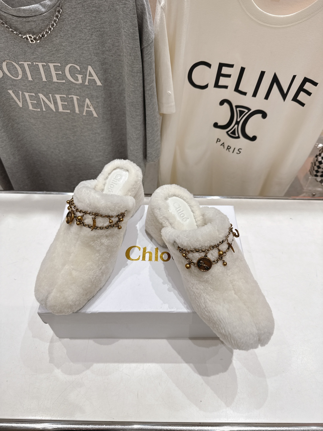 高版本出厂 Chloe 克洛伊F013 2025ss蔻依新款高跟居家毛毛拖鞋闪亮登场！简直是时尚感与舒适