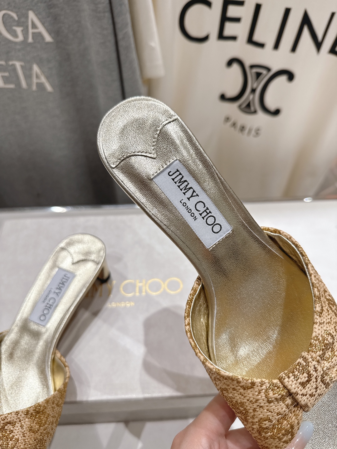 高版本出厂 JIMMY CHOO*｜JC/吉米周2025ss春夏新款简约闪亮格力特高跟鞋拖鞋原版套楦，完