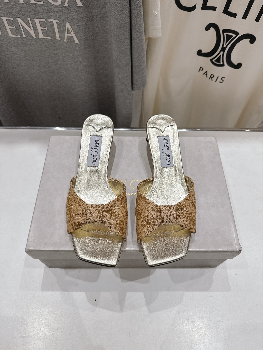 高版本出厂 JIMMY CHOO*｜JC/吉米周2025ss春夏新款简约闪亮格力特高跟鞋拖鞋原版套楦，完