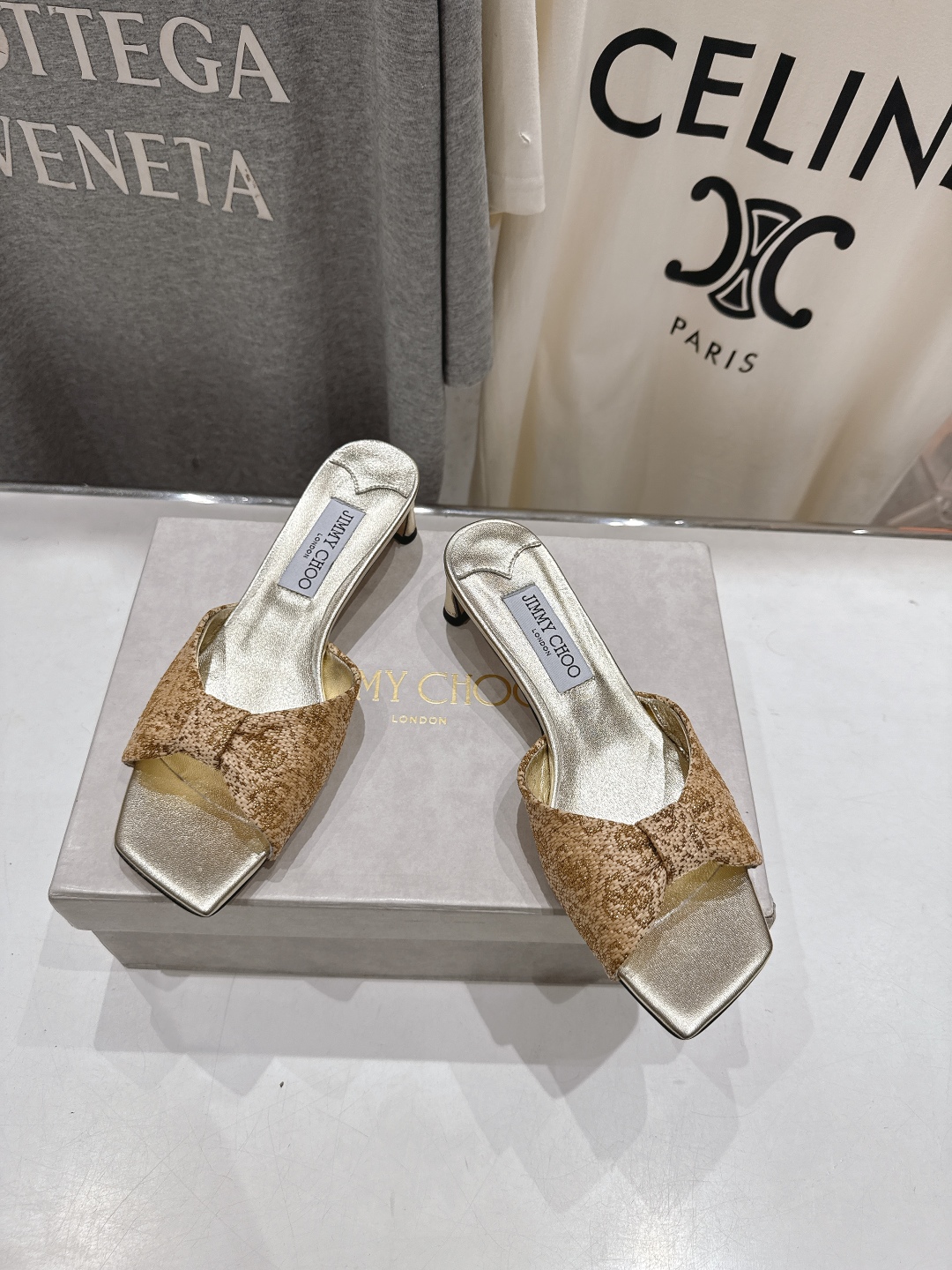 高版本出厂 JIMMY CHOO*｜JC/吉米周2025ss春夏新款简约闪亮格力特高跟鞋拖鞋原版套楦，完
