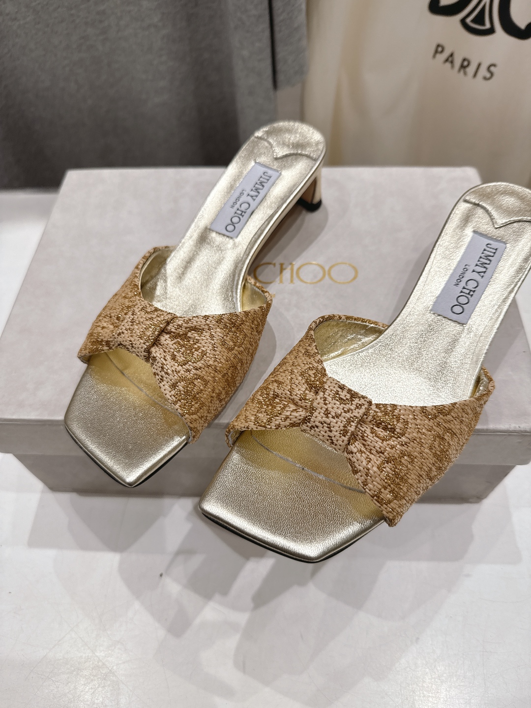 高版本出厂 JIMMY CHOO*｜JC/吉米周2025ss春夏新款简约闪亮格力特高跟鞋拖鞋原版套楦，完
