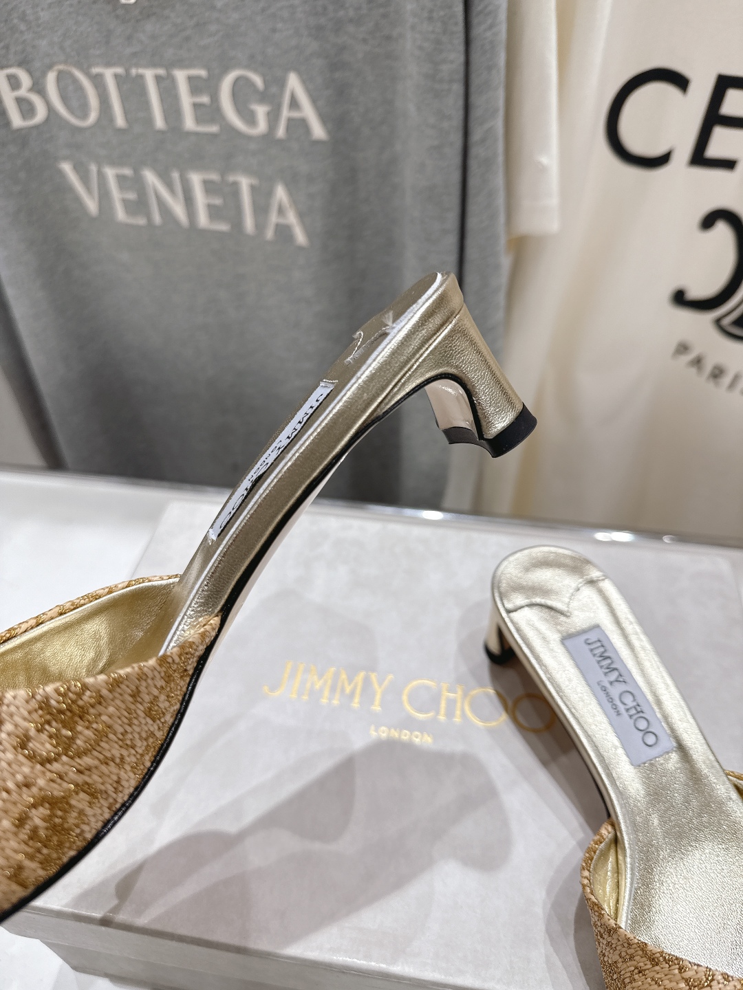 高版本出厂 JIMMY CHOO*｜JC/吉米周2025ss春夏新款简约闪亮格力特高跟鞋拖鞋原版套楦，完