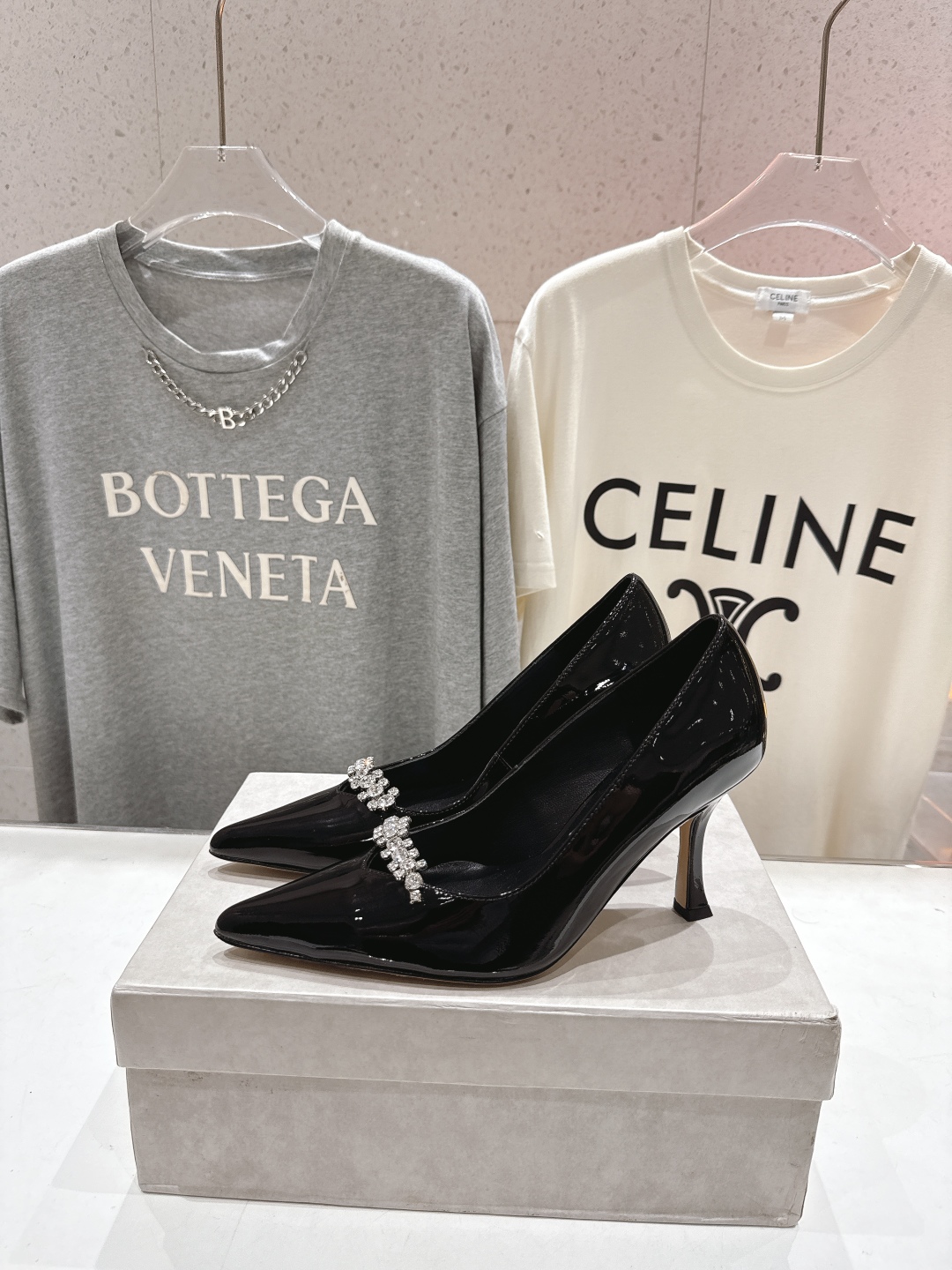 高版本出厂 JIMMY CHOO*｜JC/吉米周2025ss新款水钻链条高跟鞋单鞋原版套楦，完美的线条，