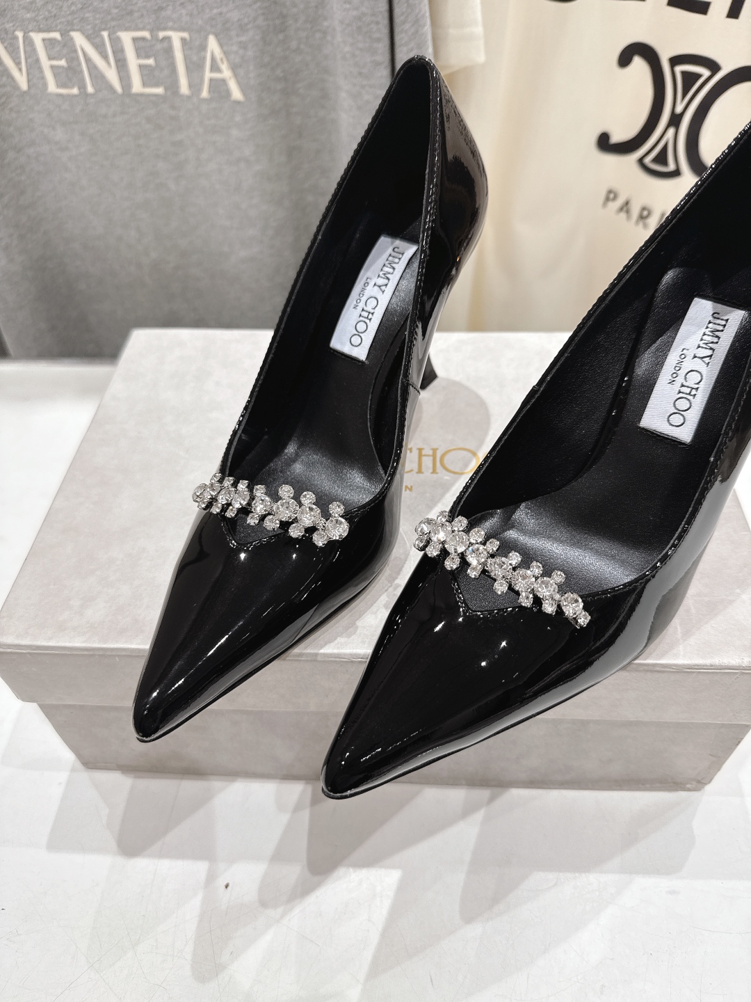 高版本出厂 JIMMY CHOO*｜JC/吉米周2025ss新款水钻链条高跟鞋单鞋原版套楦，完美的线条，
